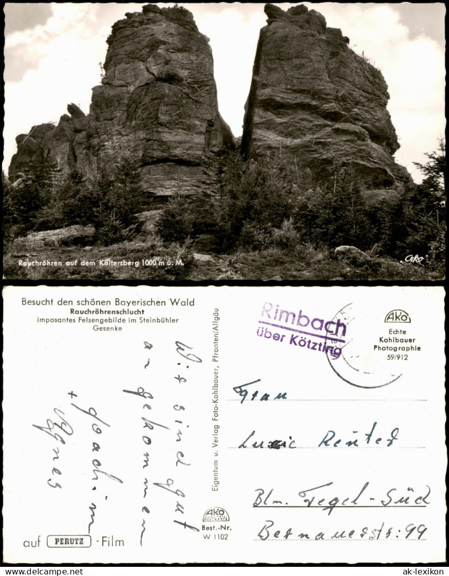 Rauchröhren Kaitersberg 1959     Landpoststempel RIMBACH über Kötzting - Unclassified