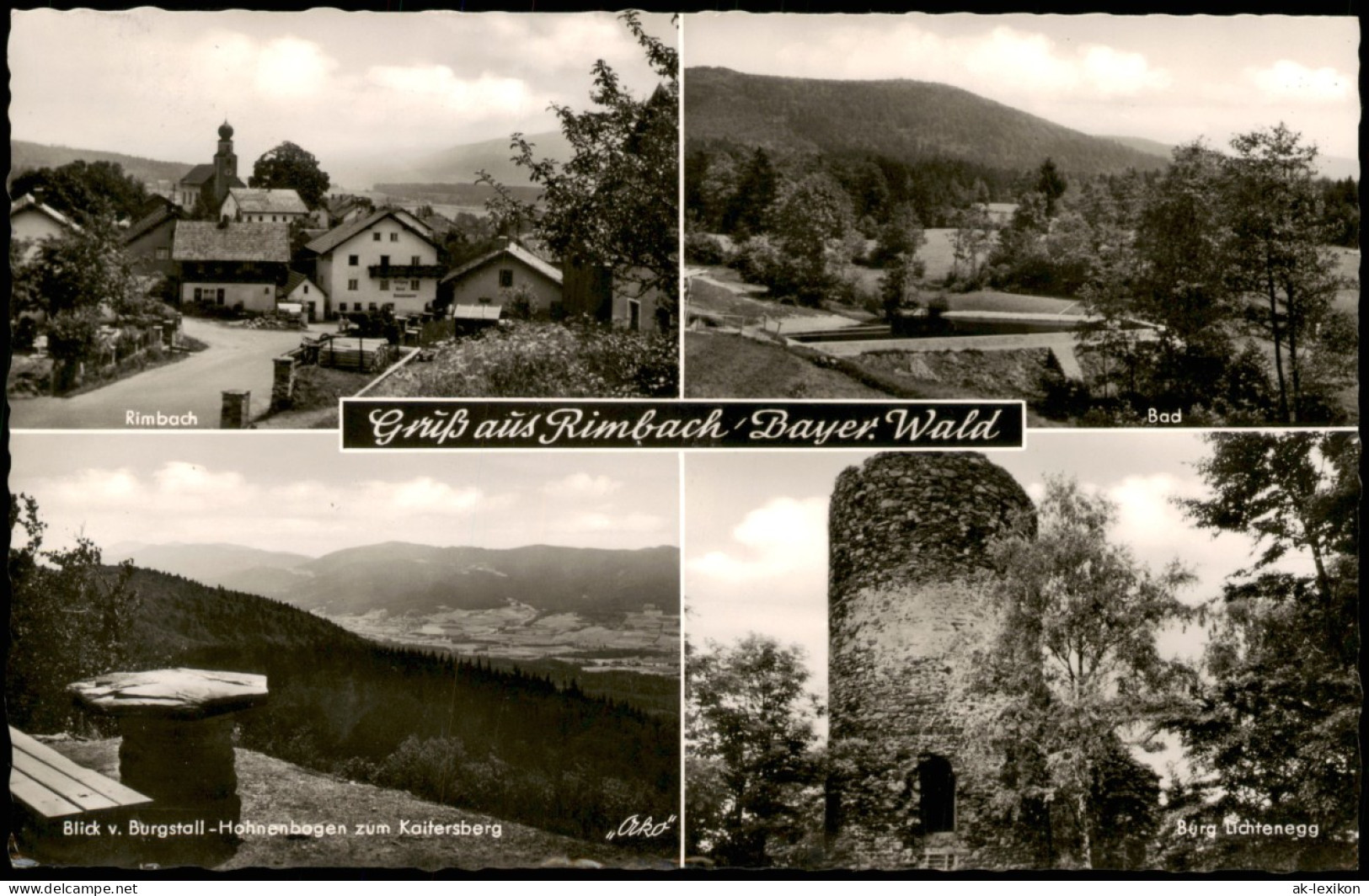 Rimbach (Oberpfalz) Mehrbild-AK 4 Ortsansichten 1958 Landpoststempel Kötzting - Other & Unclassified