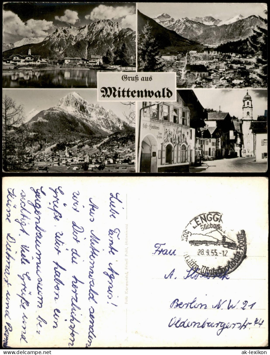 Ansichtskarte Mittenwald Mehrbildkarte Mit 4 Ortsansichten 1955 - Mittenwald