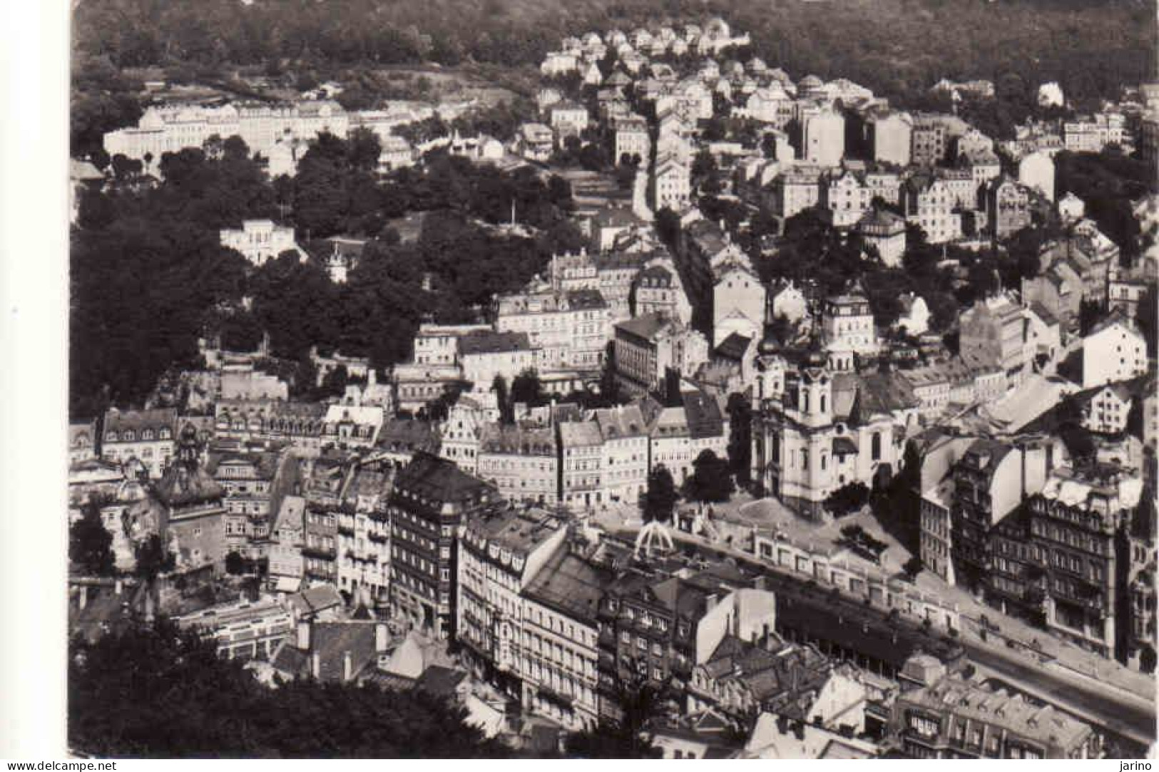 Czech Republic, Karlovy Vary 1962, Pohled Z Vyhlidky Na Jelenim Skoku, Štempel Restaurace Jelení Skok, Used - Tchéquie