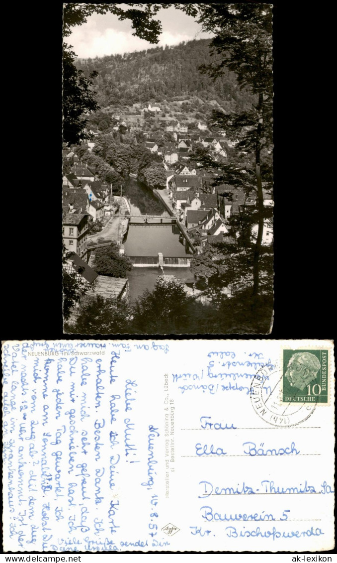 Ansichtskarte Neuenbürg Im Schwarzwald Panorama-Ansicht 1957 - Autres & Non Classés