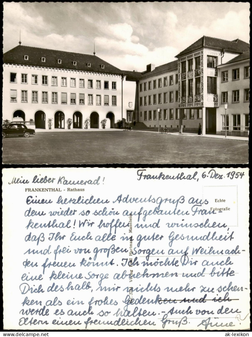 Ansichtskarte Frankenthal (Pfalz) Rathaus 1954 - Frankenthal