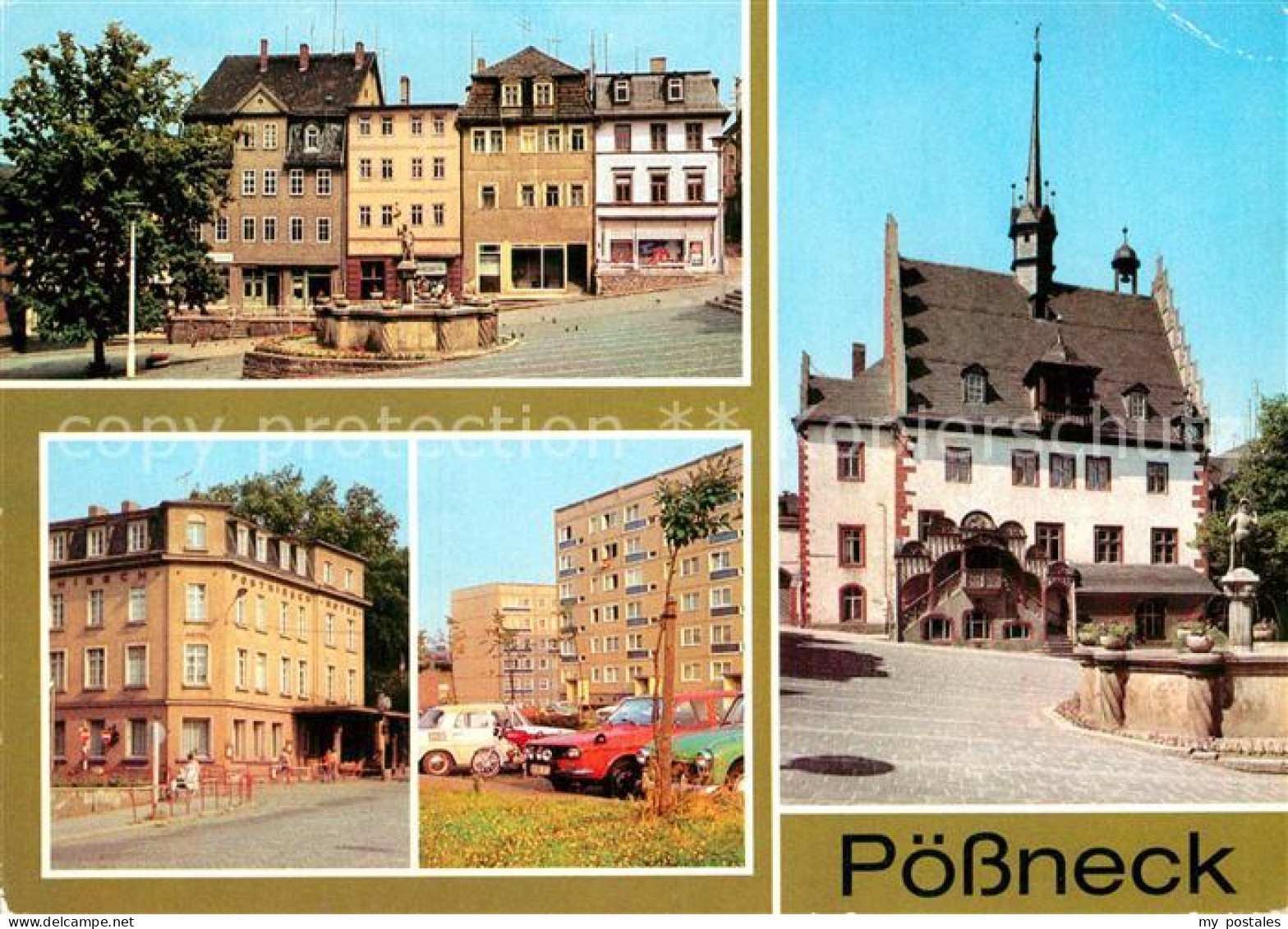 72950649 Poessneck Markt Und Mauritiusbrunnen HO Hotel Posthirsch Neubauten Poes - Poessneck