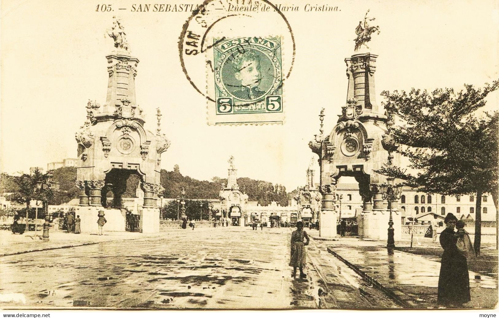 2288 - Espagne  -  SAN SEBASTIAN  :  PUENTE DE MARIA CRISTINA   -  Guipuscoa -  Circulée En   1901 - Autres & Non Classés