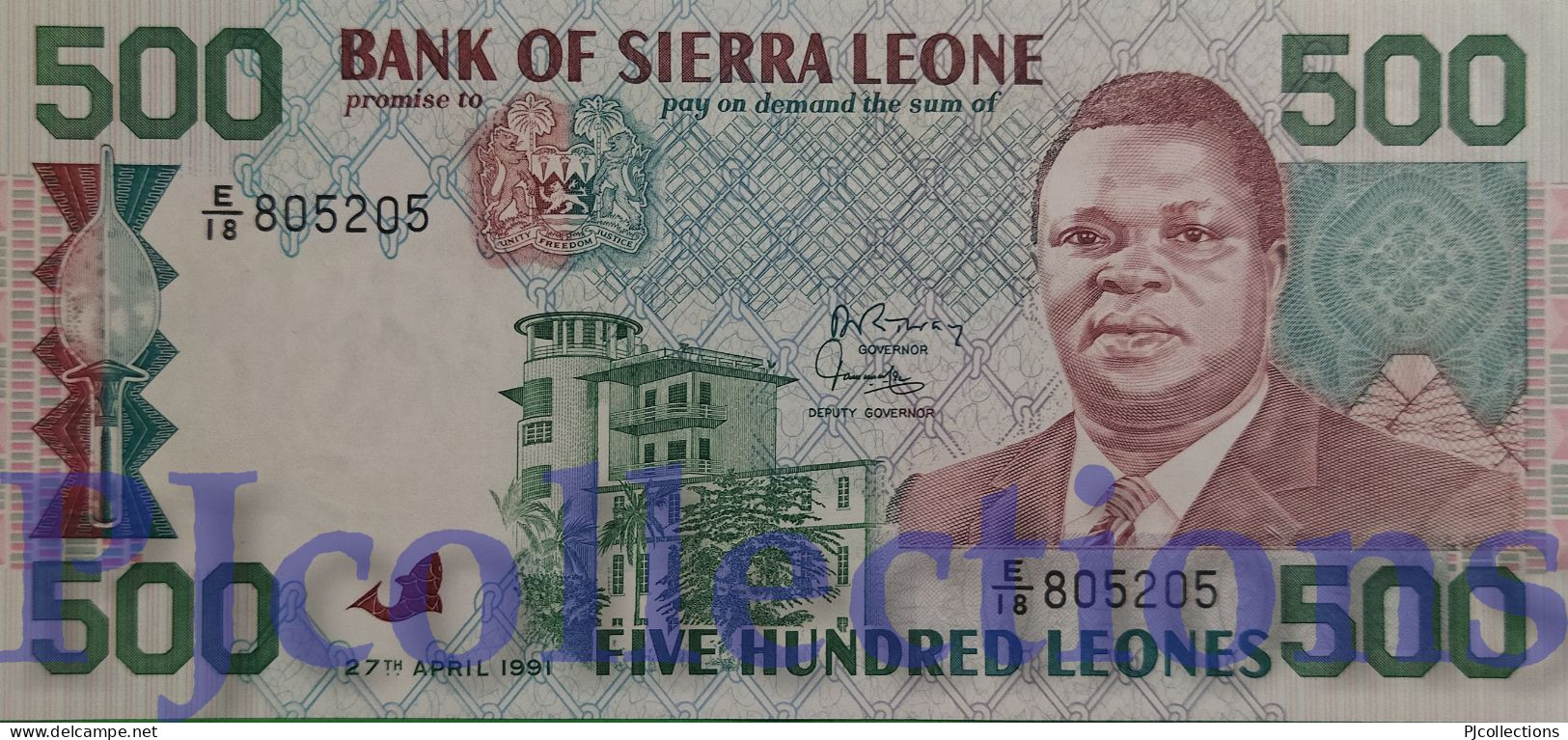 SIERRA LEONE 500 LEONES 1991 PICK 19 UNC - Sierra Leona