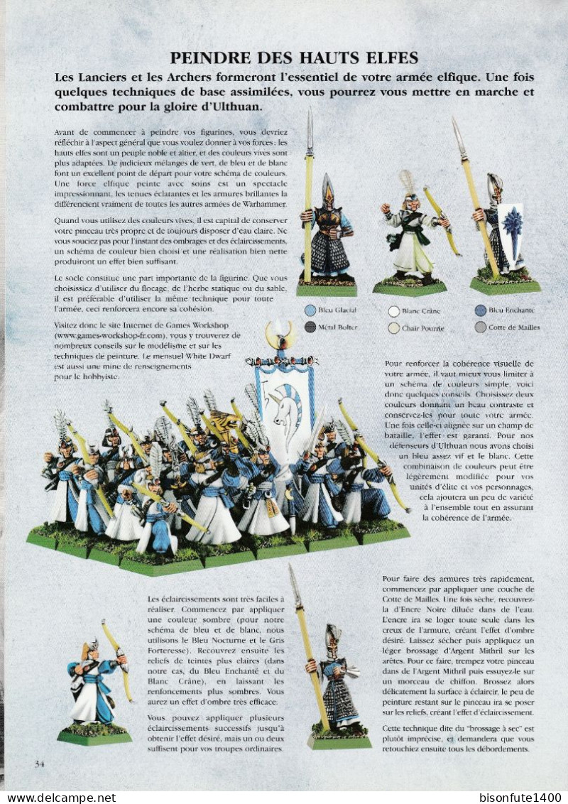 WARHAMMER : Livre De Base Pour Construire Une Armée Des Hauts Elfes Et Règles Du Jeu ( Voir Photos ) - Autres & Non Classés