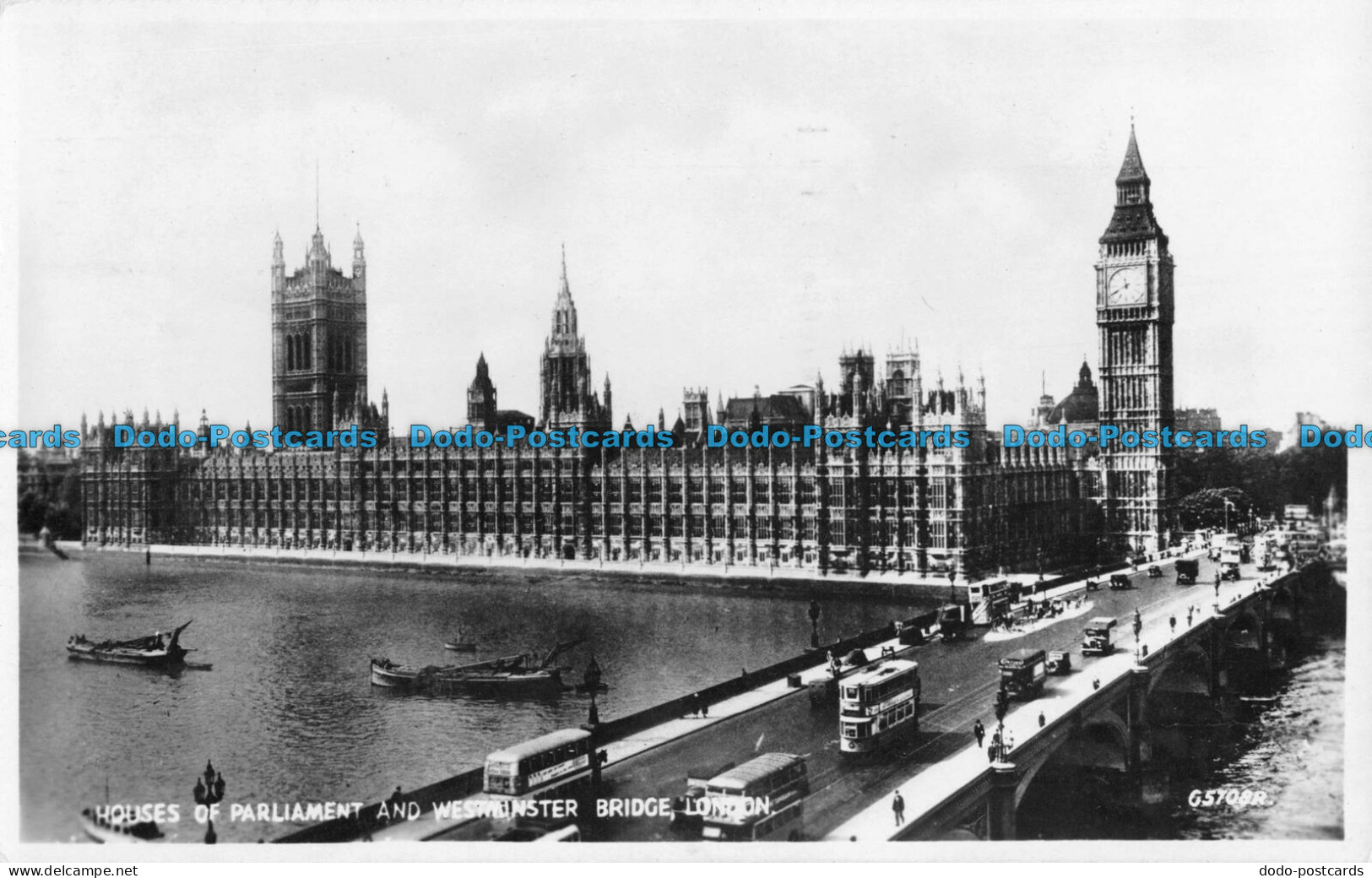 R085525 Houses Of Parliament And Westminster Bridge. London. Valentine. RP. 1953 - Other & Unclassified