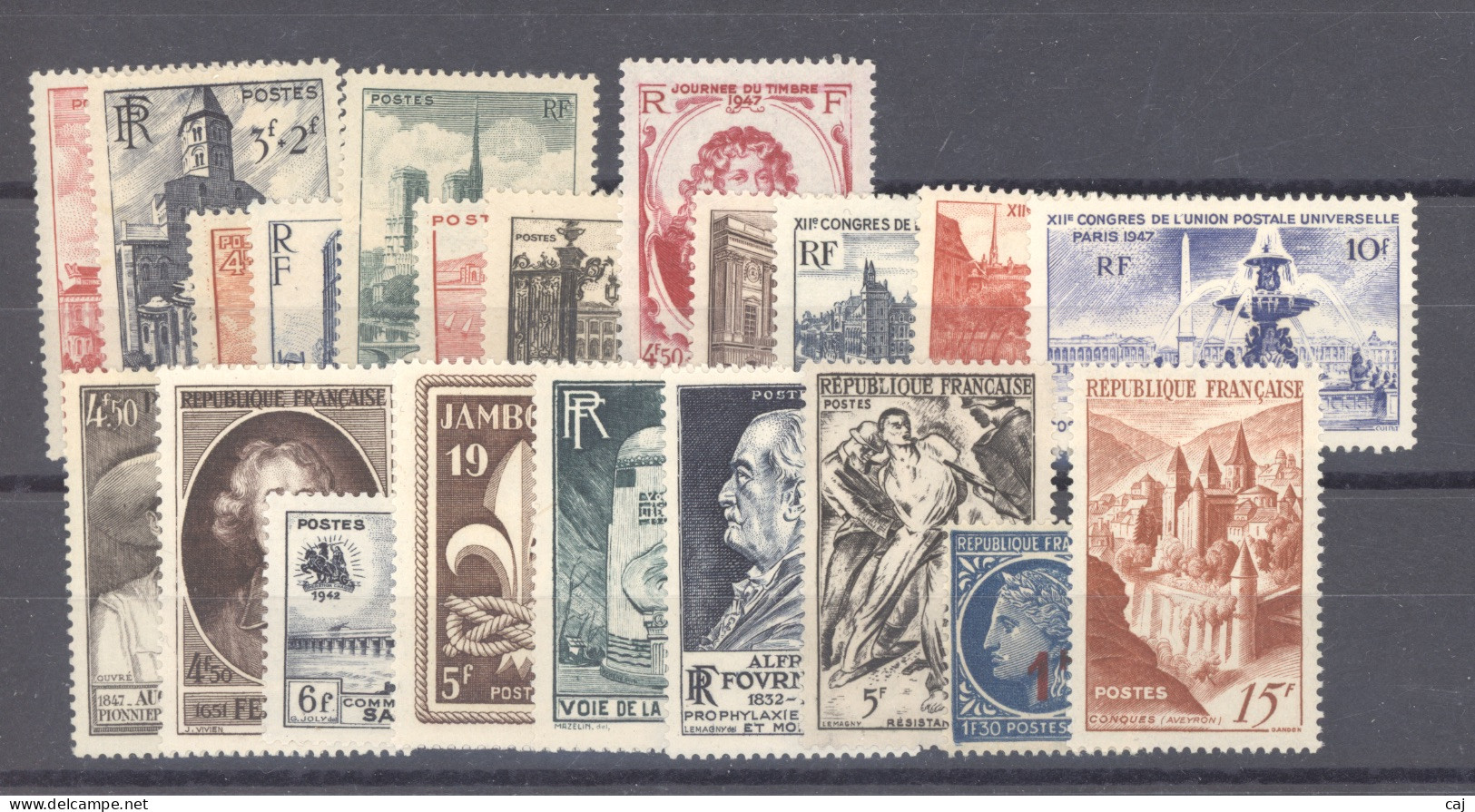 France  -  Années Complètes  -  1947  :  Yv  772-92  ** - 1940-1949