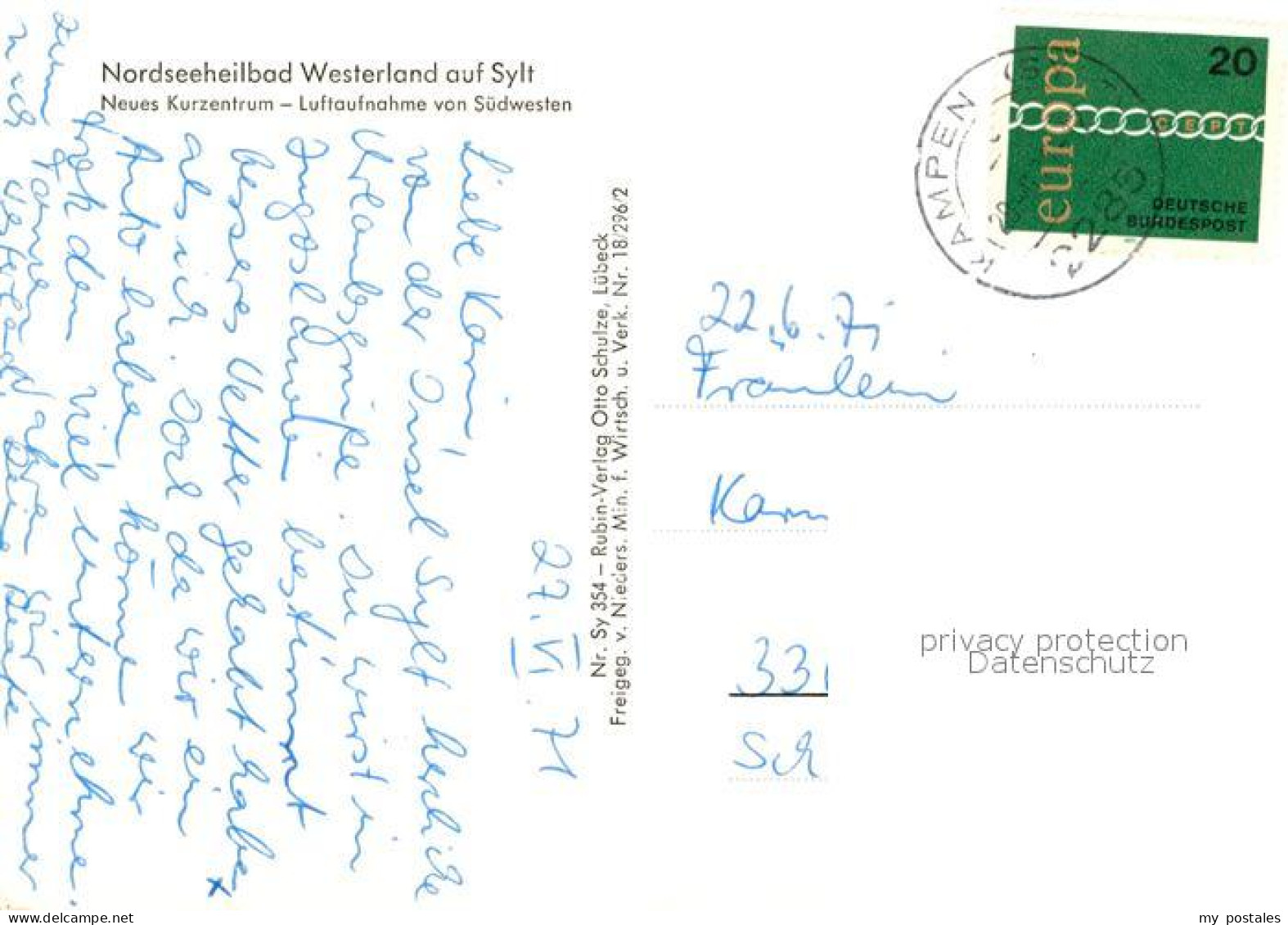 72948524 Westerland Sylt Kurzentrum Fliegeraufnahme Westerland - Other & Unclassified