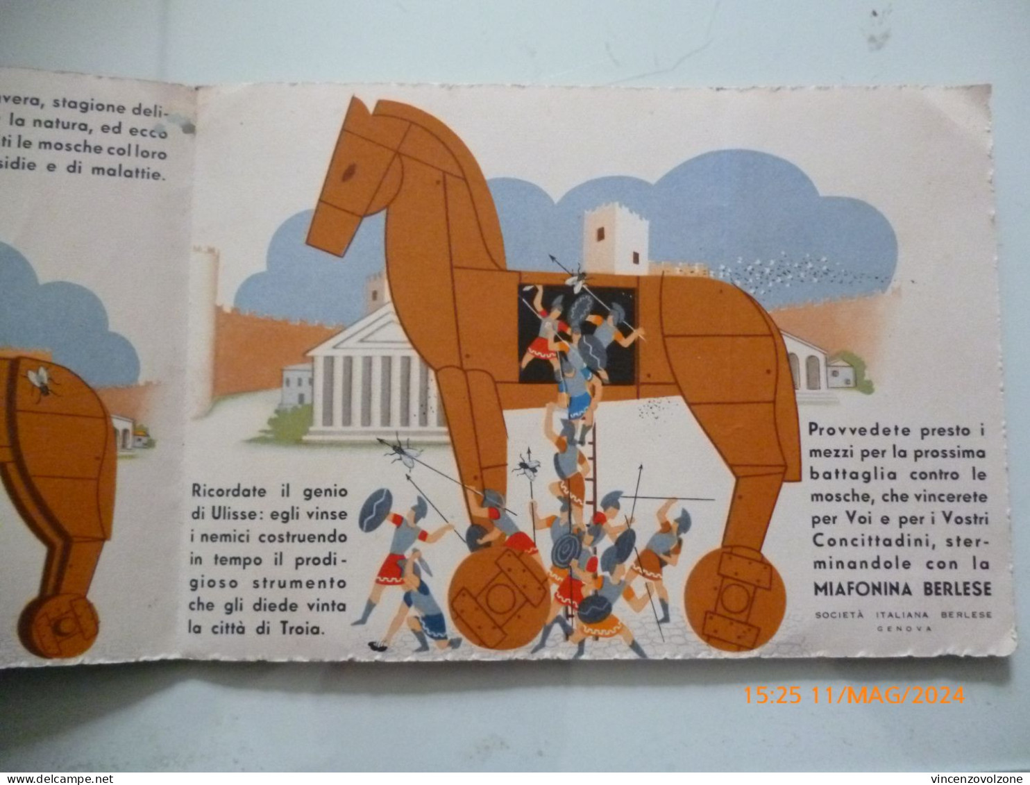 Pieghevole Farmaceutico "MILAFONINA BERNESE - CAVALLO DI TROIA" Anni 1930 - Advertising