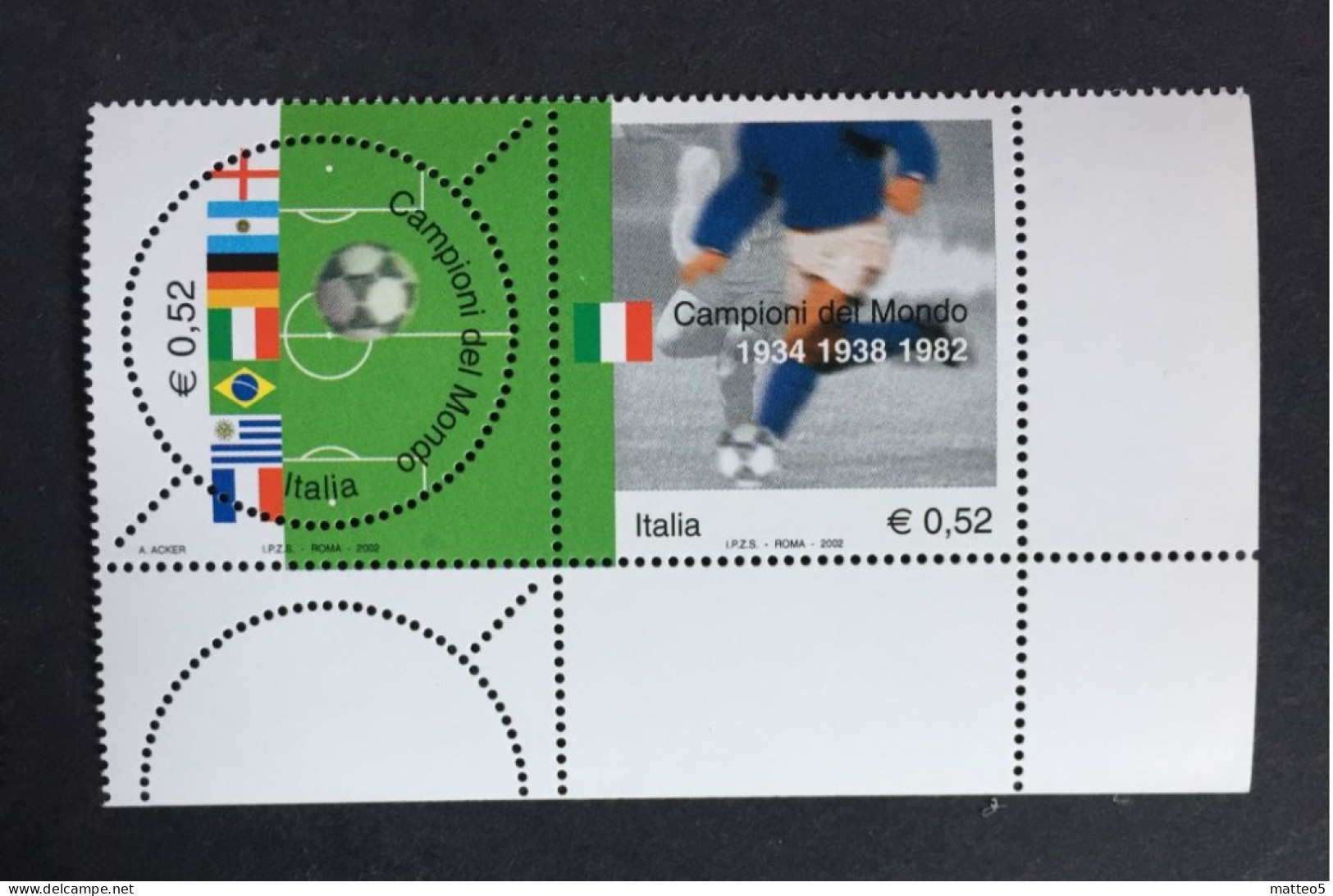 2002 - Italia - Campioni Del Mondo - Euro 0,52 - Nuovi - 2001-10: Mint/hinged