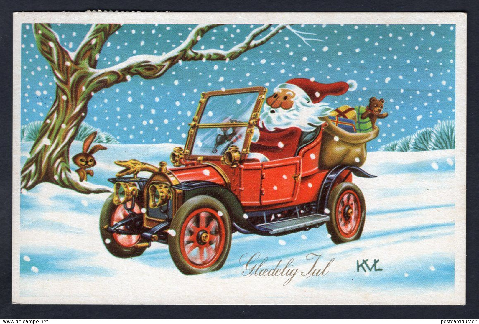 DENMARK 1972 Christmas Royals Cinderella On Santa Claus Postcard (p2132) - Lettres & Documents