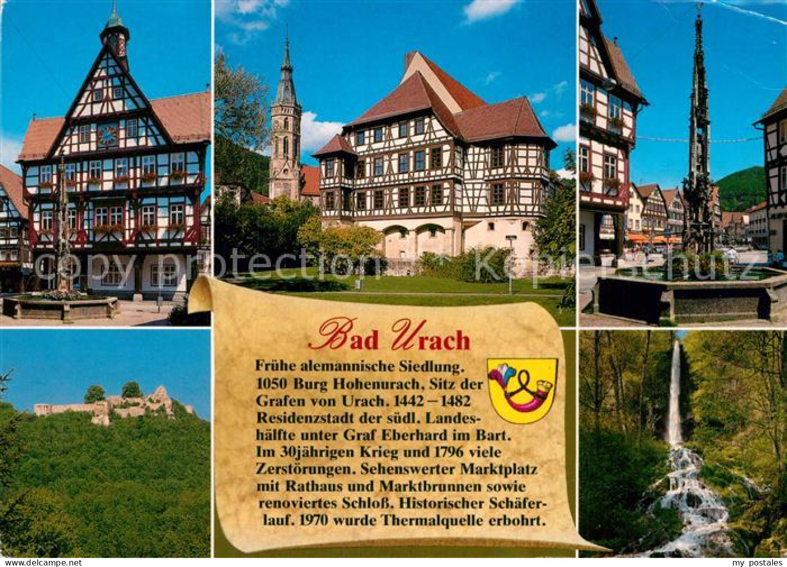 72948243 Bad Urach Burg Hohenurach Marktplatz Rathaus Marktbrunnen Bad Urach - Bad Urach