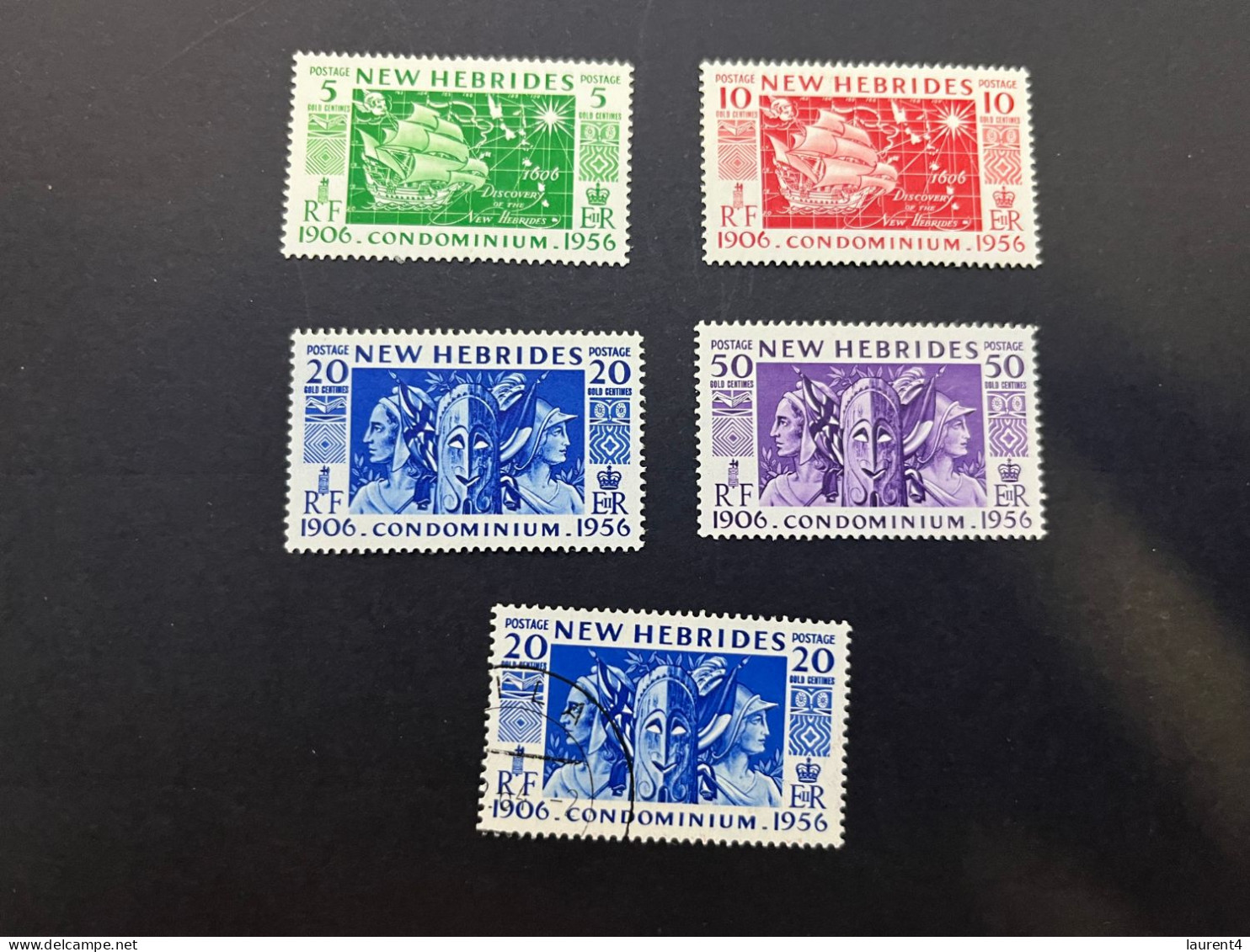 11-5-2024 (stamp) Mint / Neuf - New Hebrides / Nouvelle Hébrides - 4 Values (older Stamps) + 1 Used Duplicate - Vanuatu (1980-...)