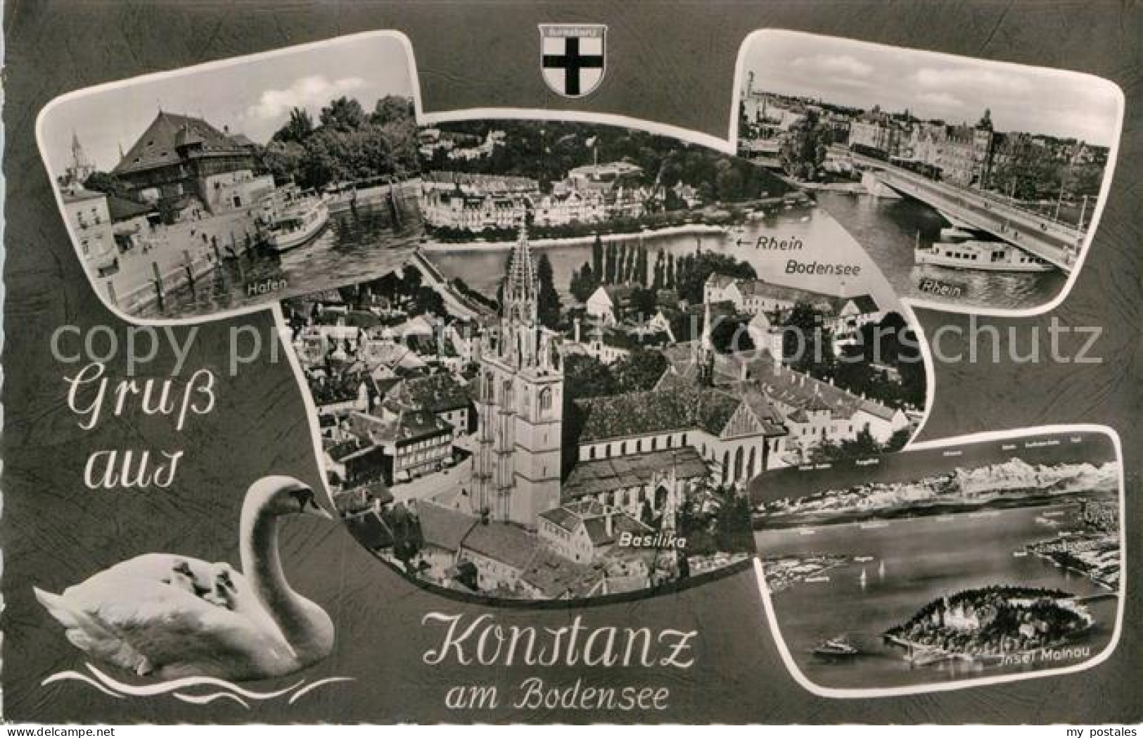 72948101 Konstanz Bodensee Hafen Basilika Rhein Bruecke Insel Mainau Fliegeraufn - Konstanz