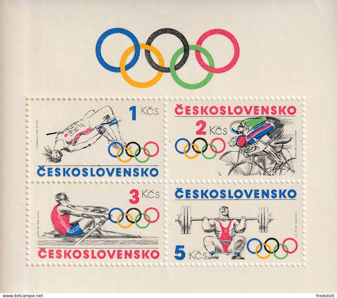 TCHECOSLOVAQUIE - BLOC N°64 ** (1984) Sports Olympiques - Hojas Bloque