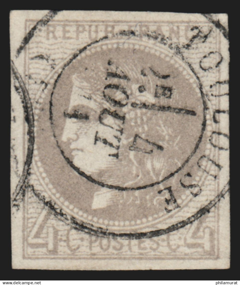 N°41B, Cérès Bordeaux 4c Gris, Oblitéré Càd Type17 Toulouse - TB - 1870 Ausgabe Bordeaux