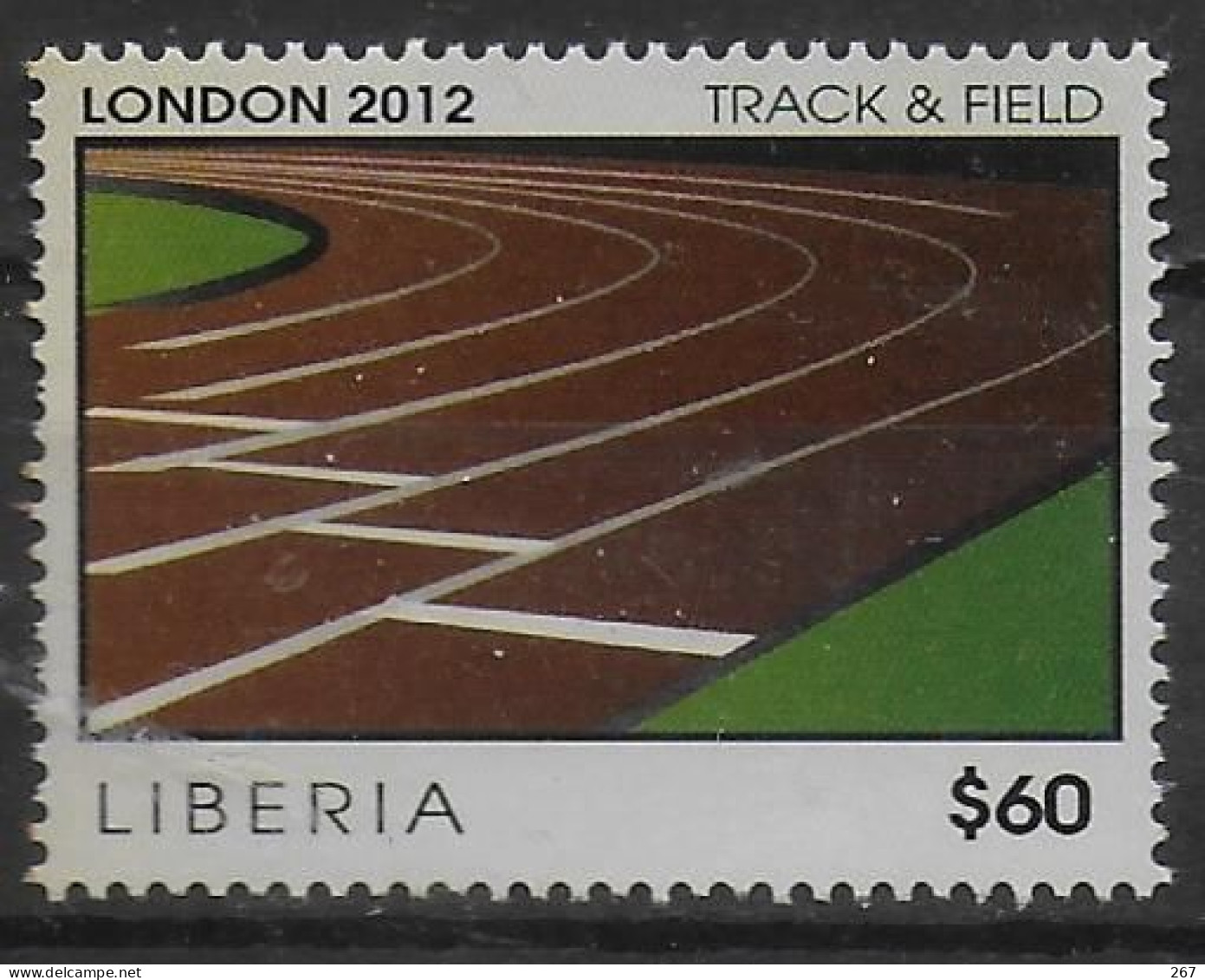 LIBERIA  N° 5160  * *  Jo 2012 Stade Course - Athletics