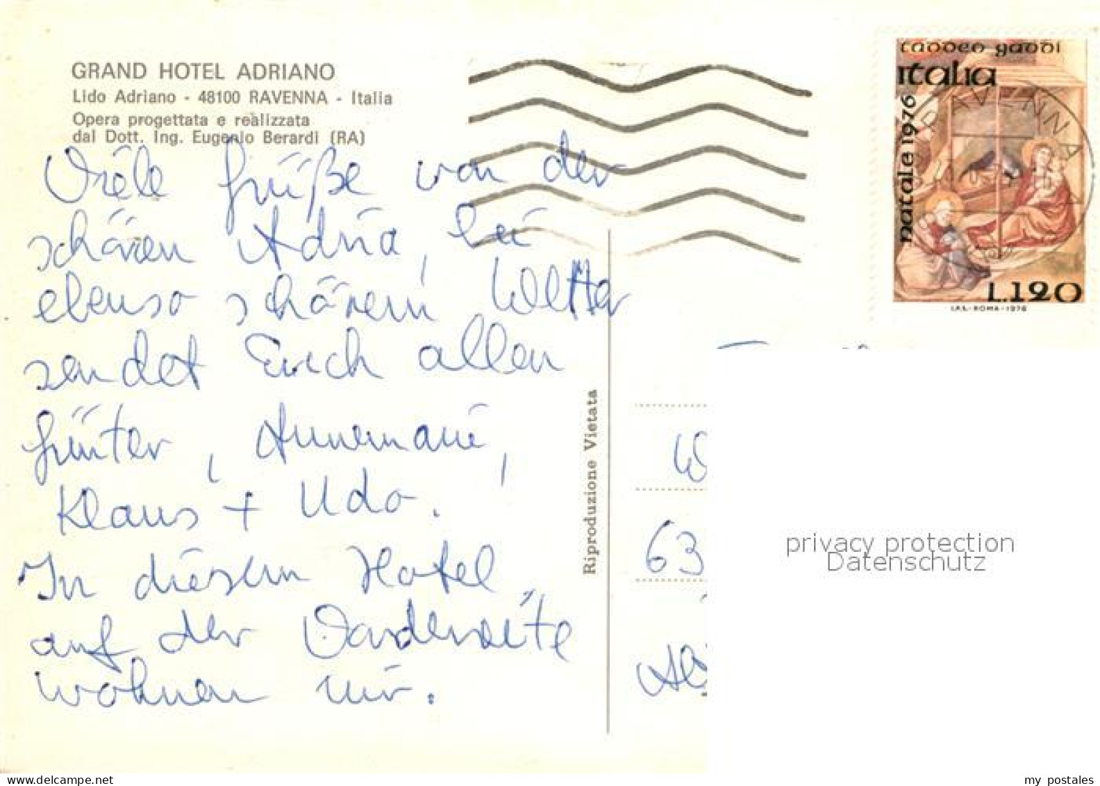 72947229 Ravenna Italia Fliegeraufnahme Grand Hotel Adriano Ravenna - Andere & Zonder Classificatie