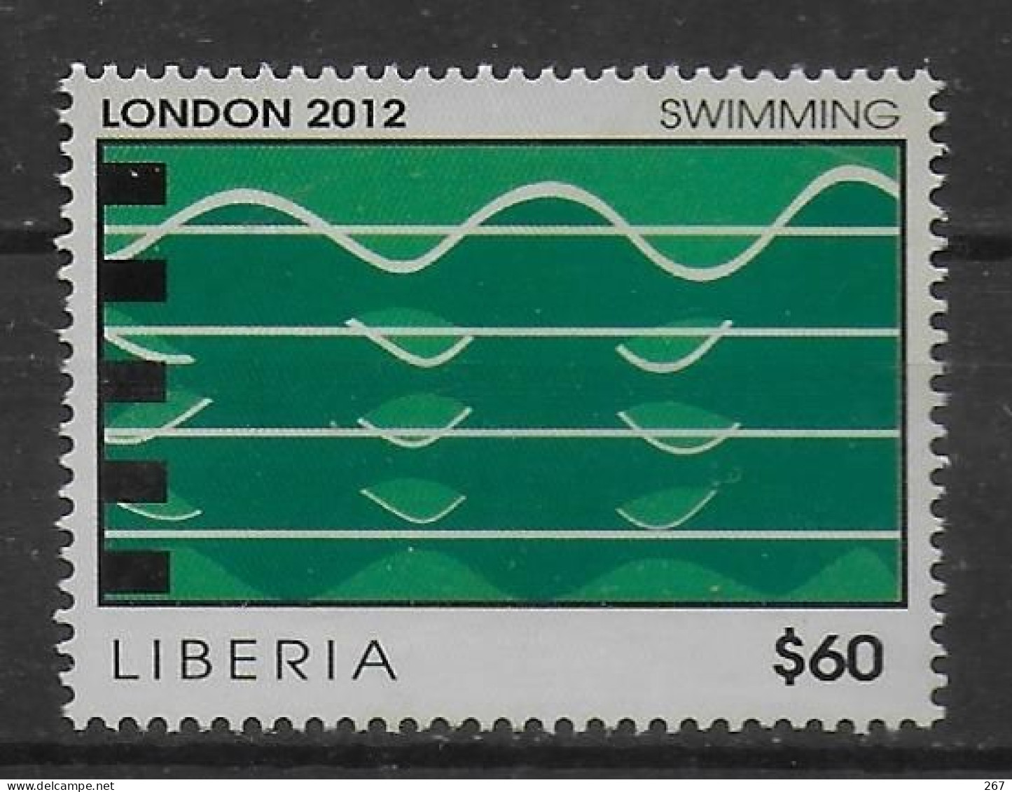 LIBERIA  N° 5161  * *  Jo 2012  Natation - Zwemmen