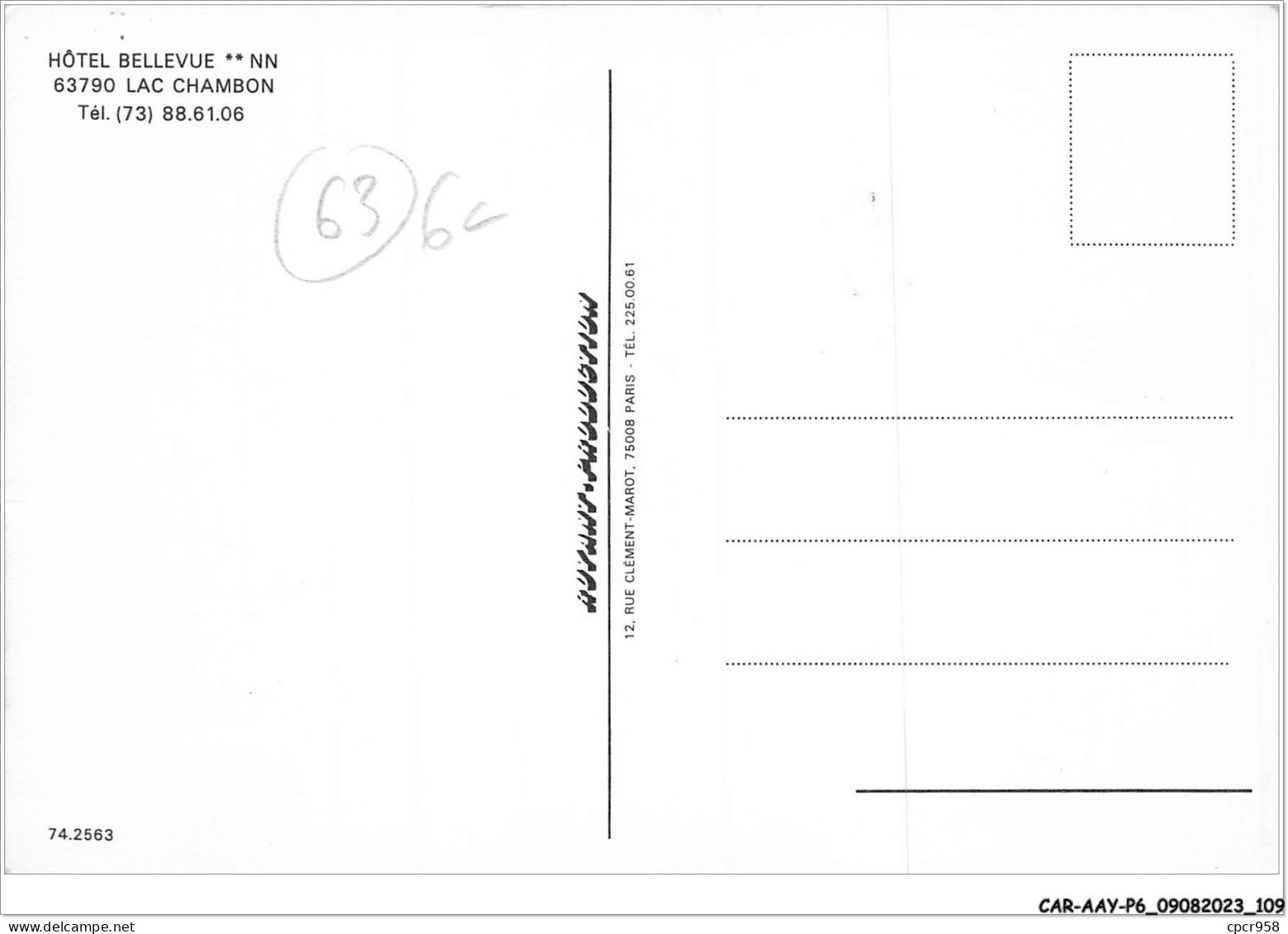 CAR-AAYP6-63-0429 - HOTEL BELLEVUE - LAC CHAMBON - Sonstige & Ohne Zuordnung