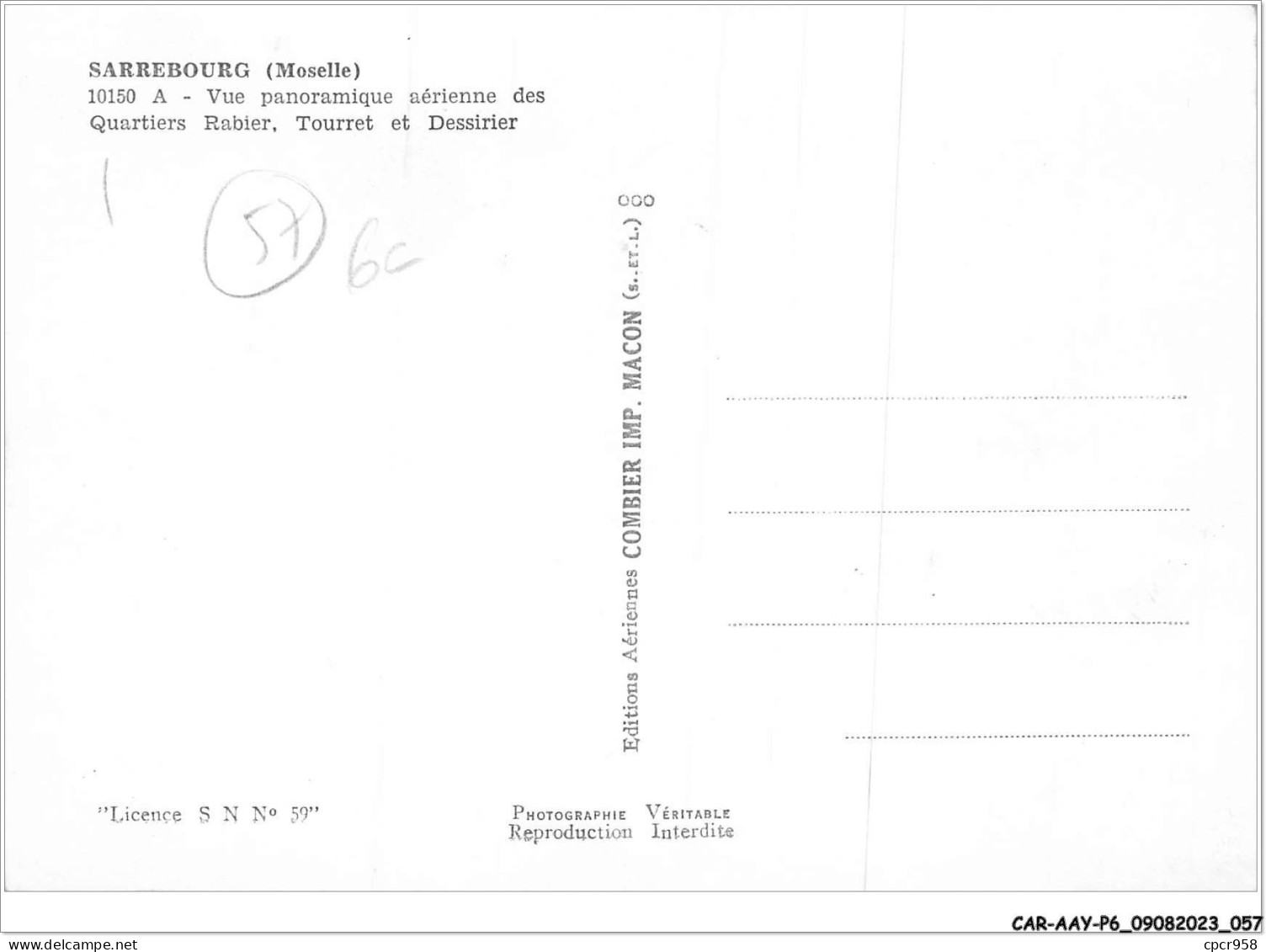 CAR-AAYP6-57-0403 - SARREBOURG - Vue Panoramique Aerienne Des Quertiers Rabier - Tourret Et Dessirier - Sarrebourg