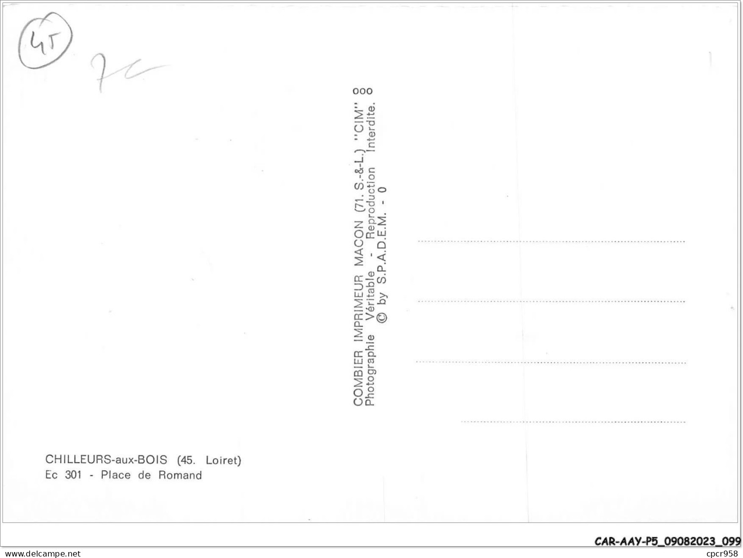CAR-AAYP5-45-0350 - CHILLEURS-AUX-BOIS - Place De Romand - Autres & Non Classés