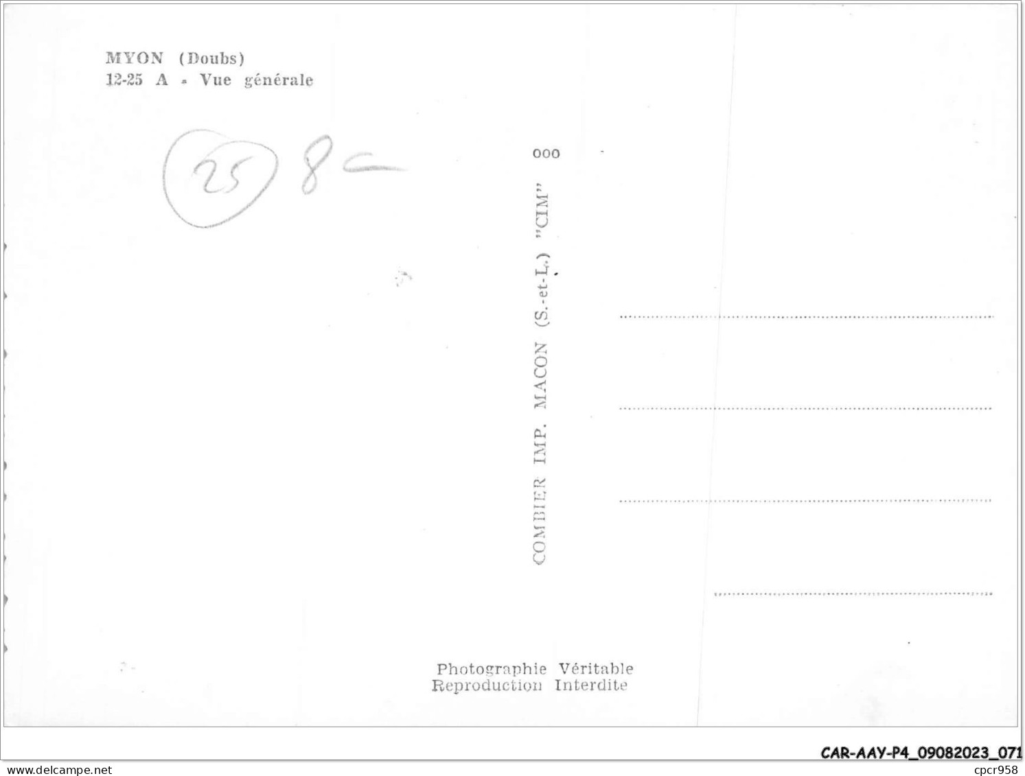 CAR-AAYP4-25-0252 - MYON - Vue Generale - Autres & Non Classés