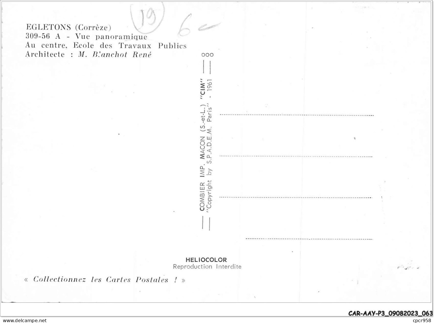 CAR-AAYP3-19-0174 - EGLETONS - Vue Panoramique - Au Centre - Ecole Des Travaux Publics - Egletons