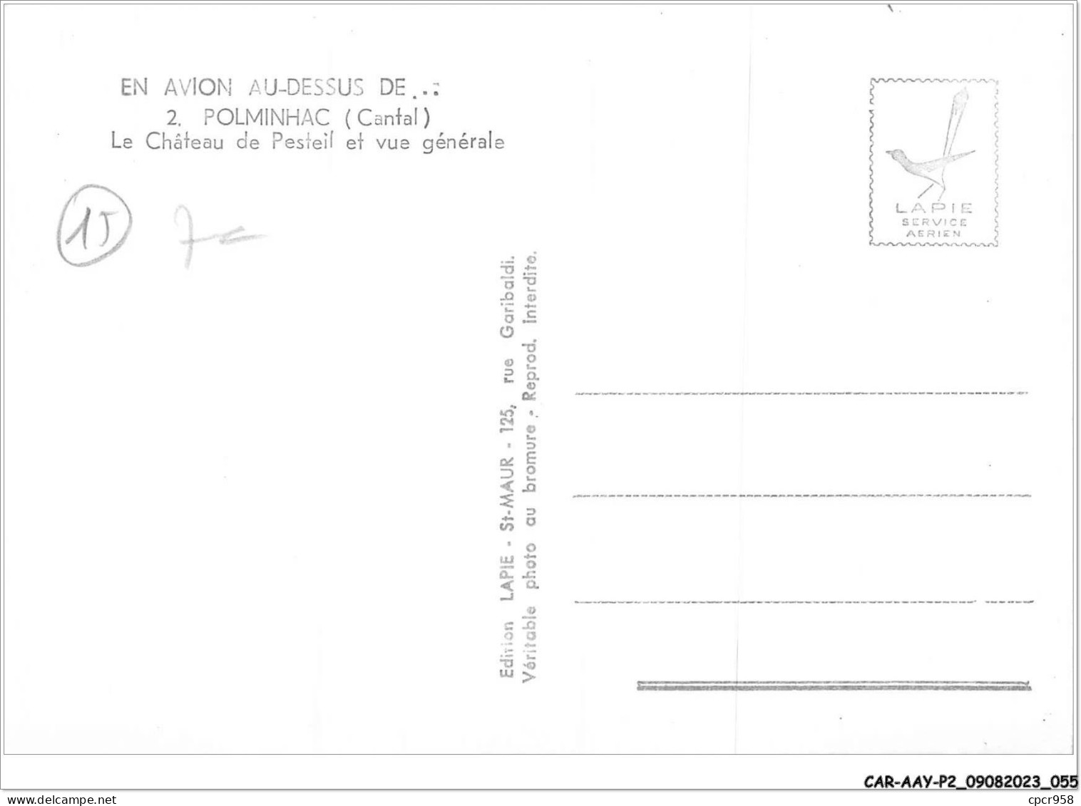 CAR-AAYP2-15-0102 - POLMINHAC - Le Chateau De Pesteil Et Vue Generale - Autres & Non Classés