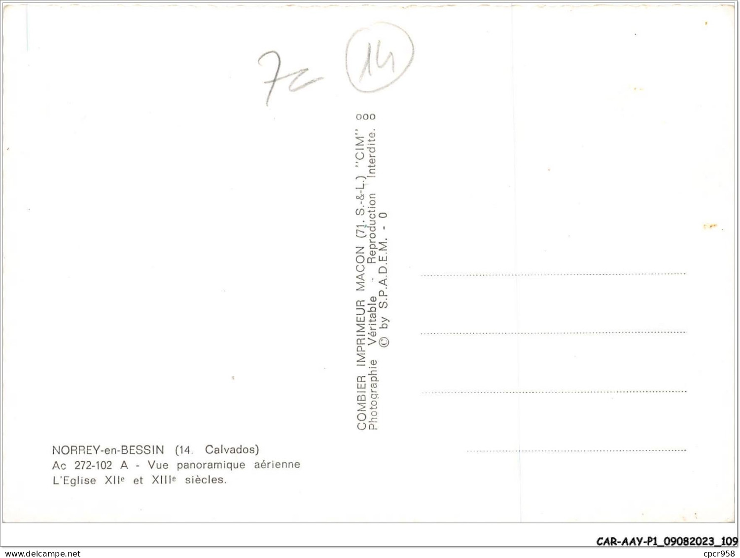 CAR-AAYP1-14-0055 - NORREY-EN-BASSIN - Vue Panoramique Aerienne - L'eglise XIIe Et XIIIe Siecles - Andere & Zonder Classificatie