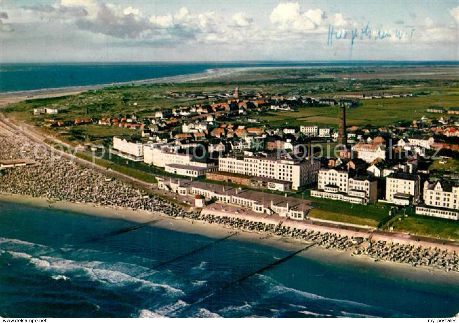 72947106 Borkum Nordseebad Fliegeraufnahme Mit Strand Borkum - Borkum