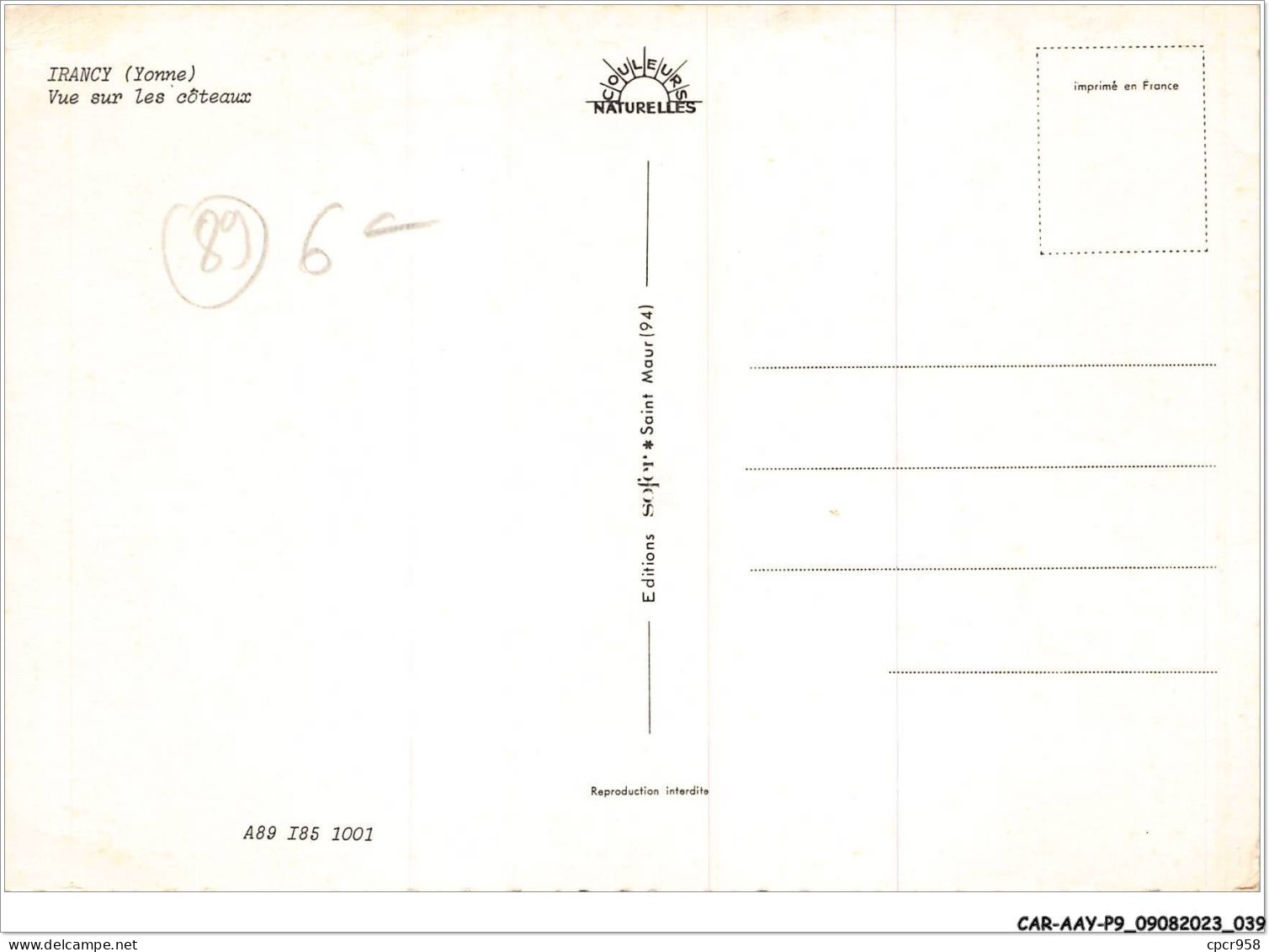 CAR-AAYP9-89-0646 - IRANCY - Vue Sur Les Coteaux - Otros & Sin Clasificación
