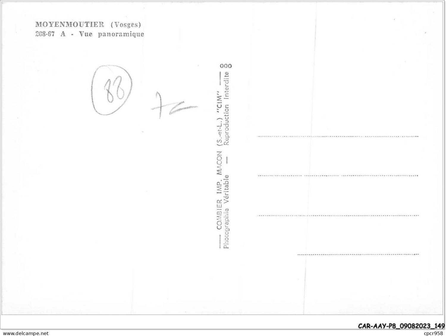 CAR-AAYP8-88-0618 - MOYENMOUTIER - Vue Panoramique - Otros & Sin Clasificación