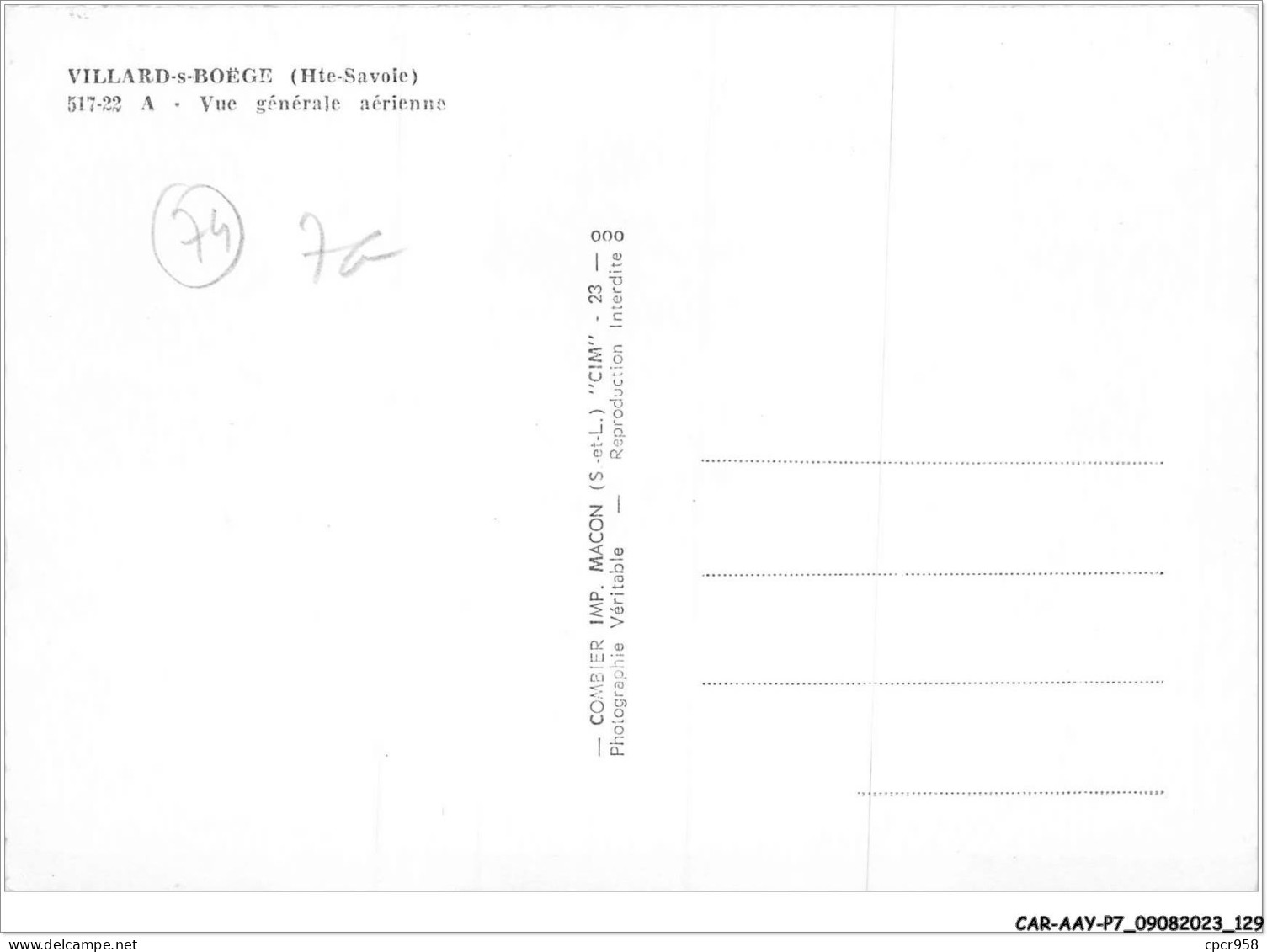 CAR-AAYP7-74-0522 - VILLARD-S-BOEGE - Vue Generale Aerienne - Other & Unclassified