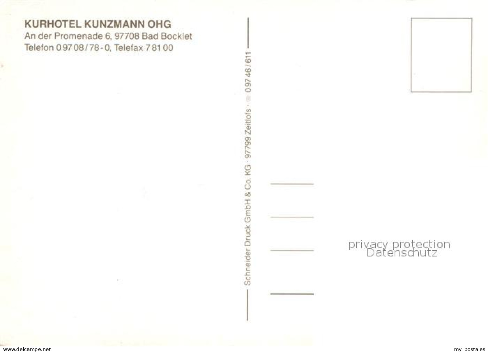 72947041 Bad Bocklet Kurhotel Kunzmann OHG Bad Bocklet - Autres & Non Classés