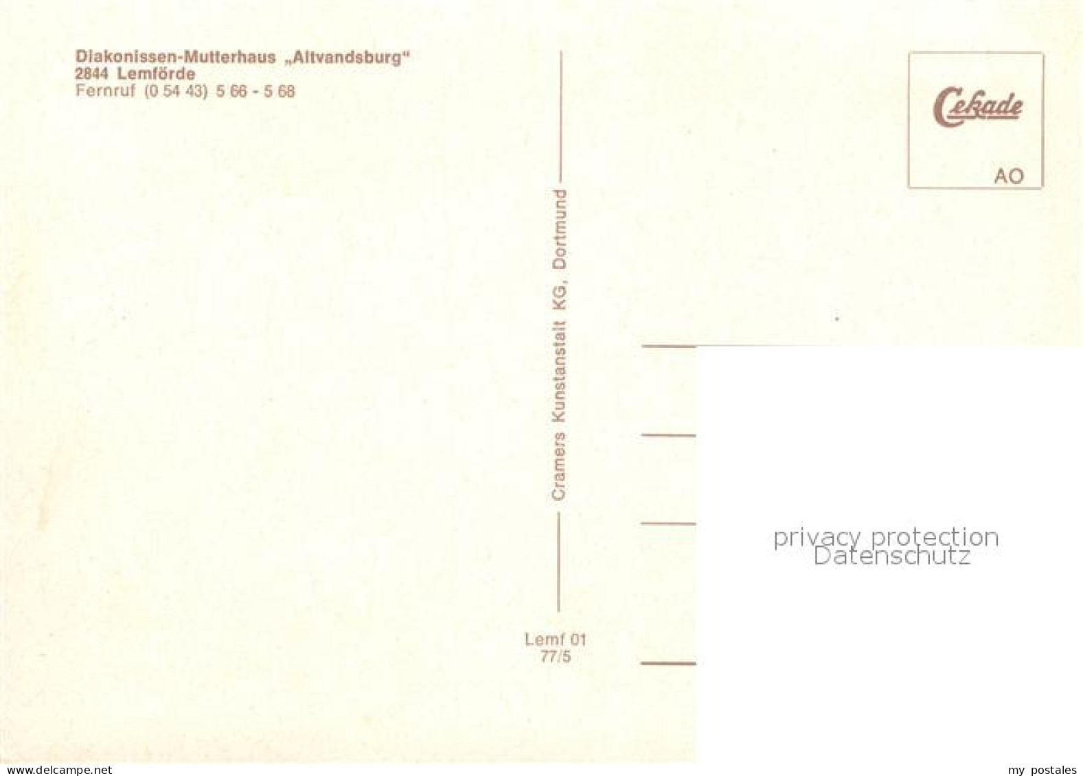 72946923 Lemfoerde Diakonissen Mutterhaus Altvandsburg Lemfoerde - Otros & Sin Clasificación