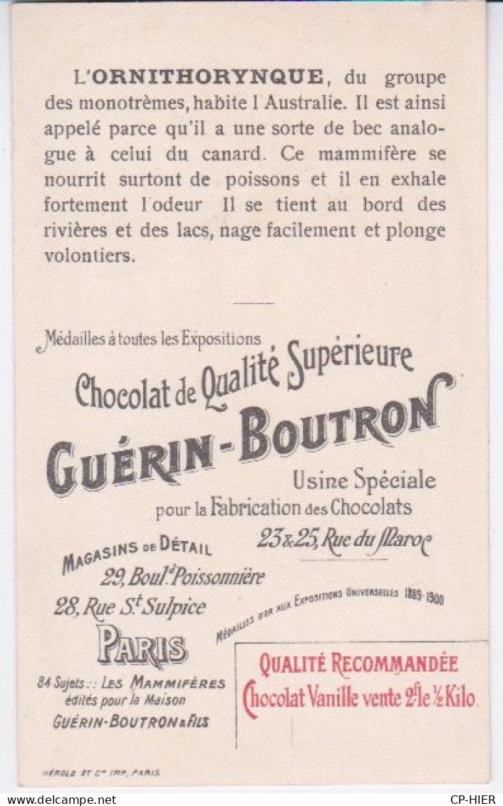 CHROMOS - CHROMO - CHOCOLAT GUERIN BOUTRON - LES MAMMIFERES - L' ANTILOPE - Guerin Boutron