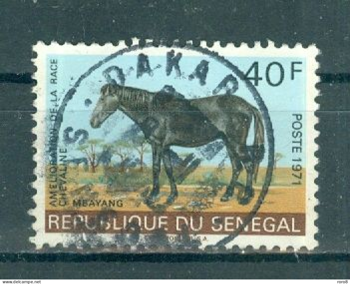 REPUBLIQUE DU SENEGAL - N°343 Oblitéré - Amélioration De La Race Chevaline (I).. - Chevaux