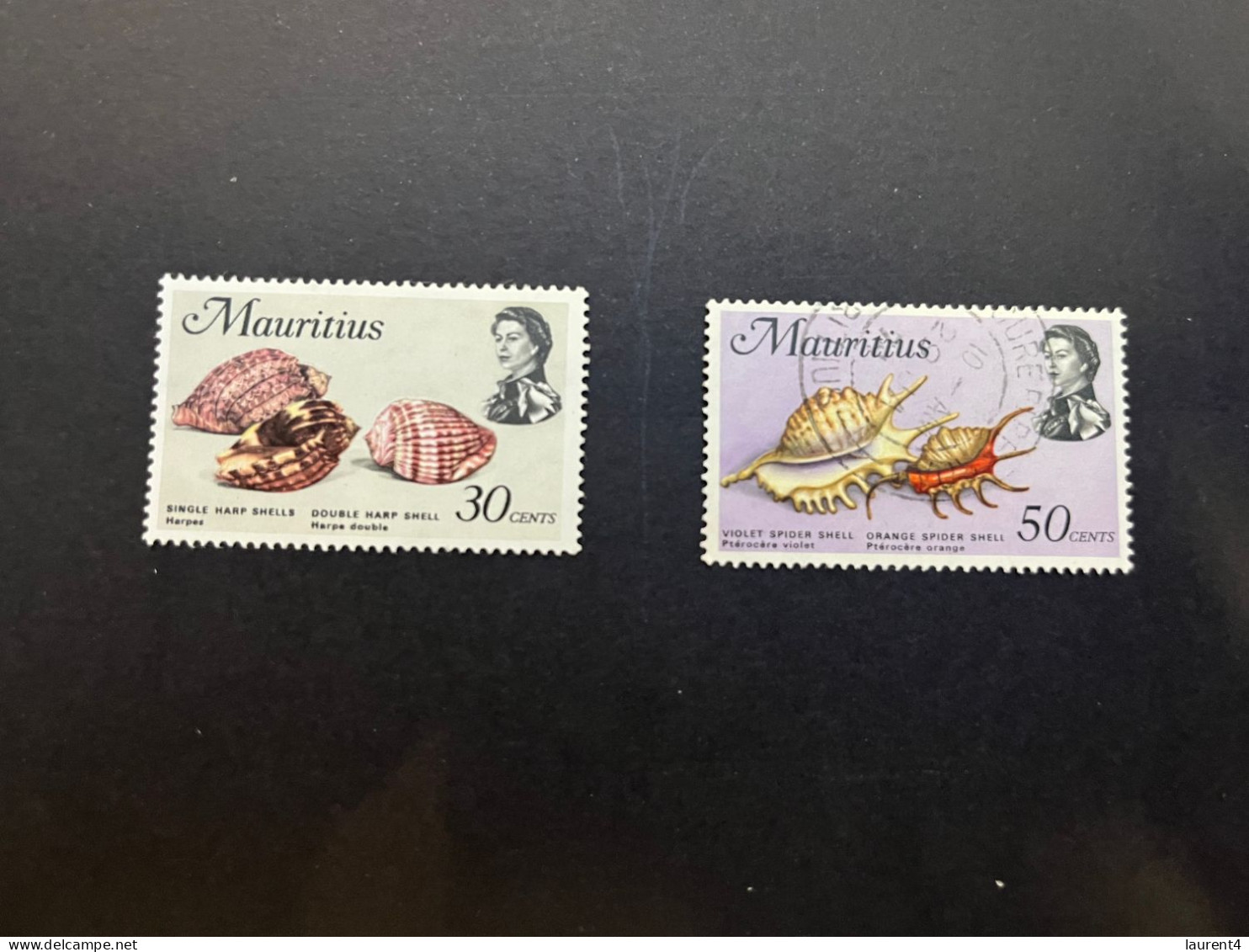 11-5-2024 (stamp)  2 Shell / Seashell - Coquillage - Ile Maurice (2 Values) - Crostacei