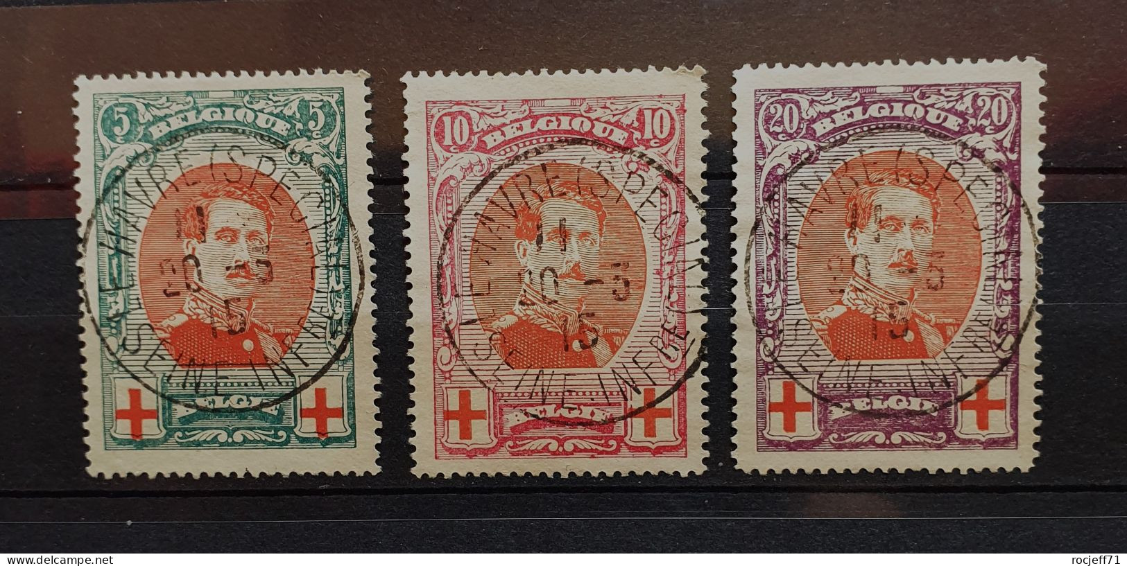 05 - 24 - GINO - Belgique - 1914 - Croix Rouge Avec Oblitération Le Havre - 20 Mai 1915 - Used Stamps