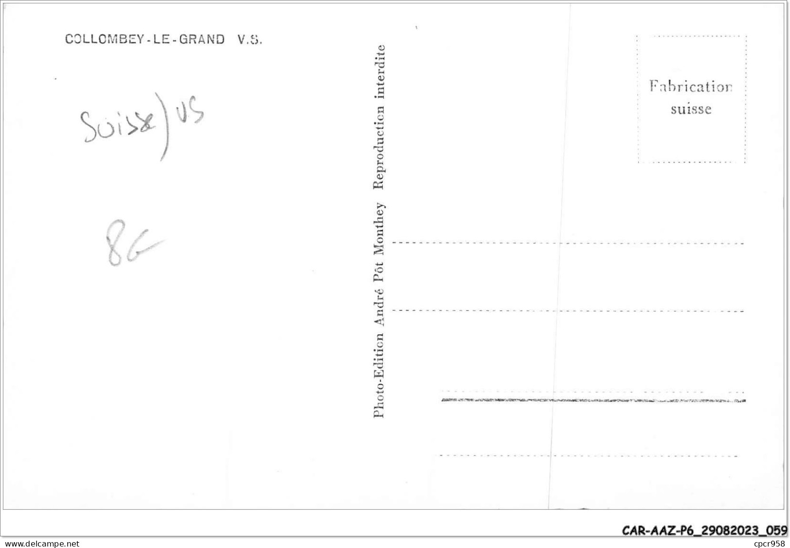 CAR-AAZP6-0436 - SUISSE - COLLOMBEY-LE-GRAND - Vue Générale  - Other & Unclassified