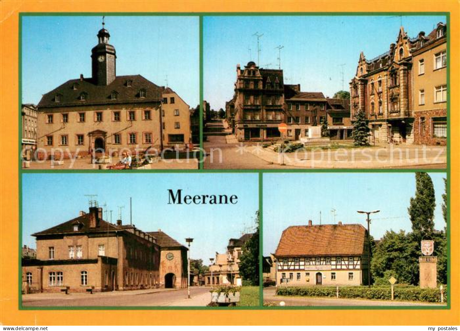 72945863 Meerane Rathaus Ernst Thaelmann Platz Bahnhof Gasthof Schwanenfeld Meer - Meerane