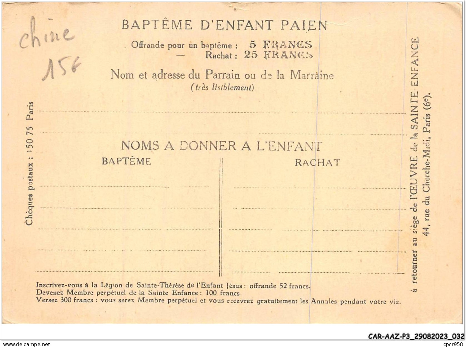 CAR-AAZP3-0202 - CHINE - PEKIN - Enfants Recueillis à L'immaculée Conception  - Chine