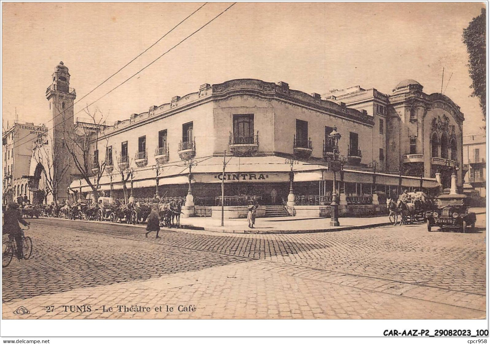 CAR-AAZP2-0156 - TUNISIE - TUNIS - Le Théçtre Et Le Café - Tunesien