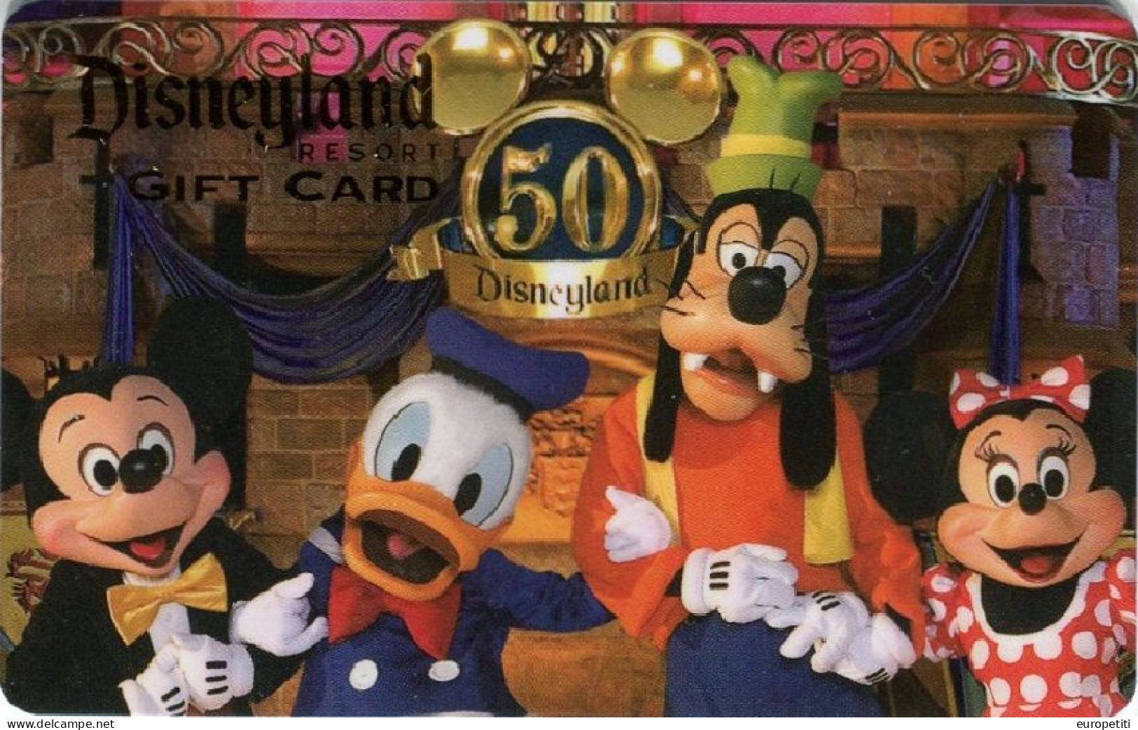 Carte Cadeau Disney USA Vide.  USA Gift Card Disney 0$ Value.  "Mickey & Ses Amis".   (NEUVE - UNUSED). - Disney