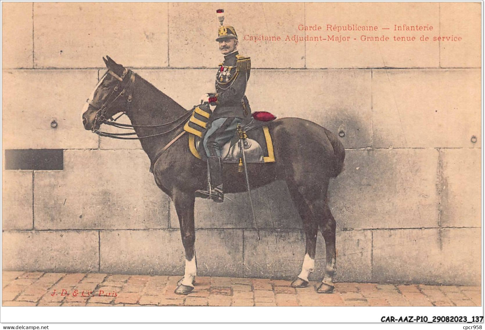 CAR-AAZP10-0788 - MILITAIRE - Garde Republicaine - Infanterie - Capitaine Adjudant-major - Grande Tenue De Service  - Uniforms