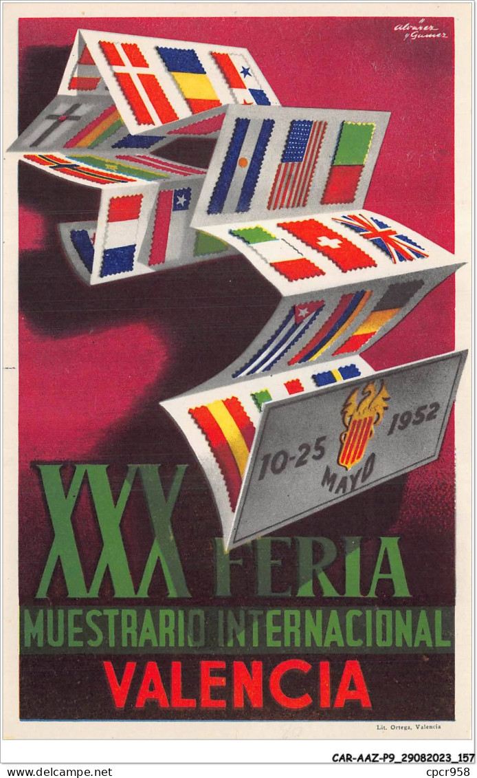 CAR-AAZP9-0708 - PUBLICITE - XXX Feria Muestrario Internacional - Valencia 1952 - Werbepostkarten