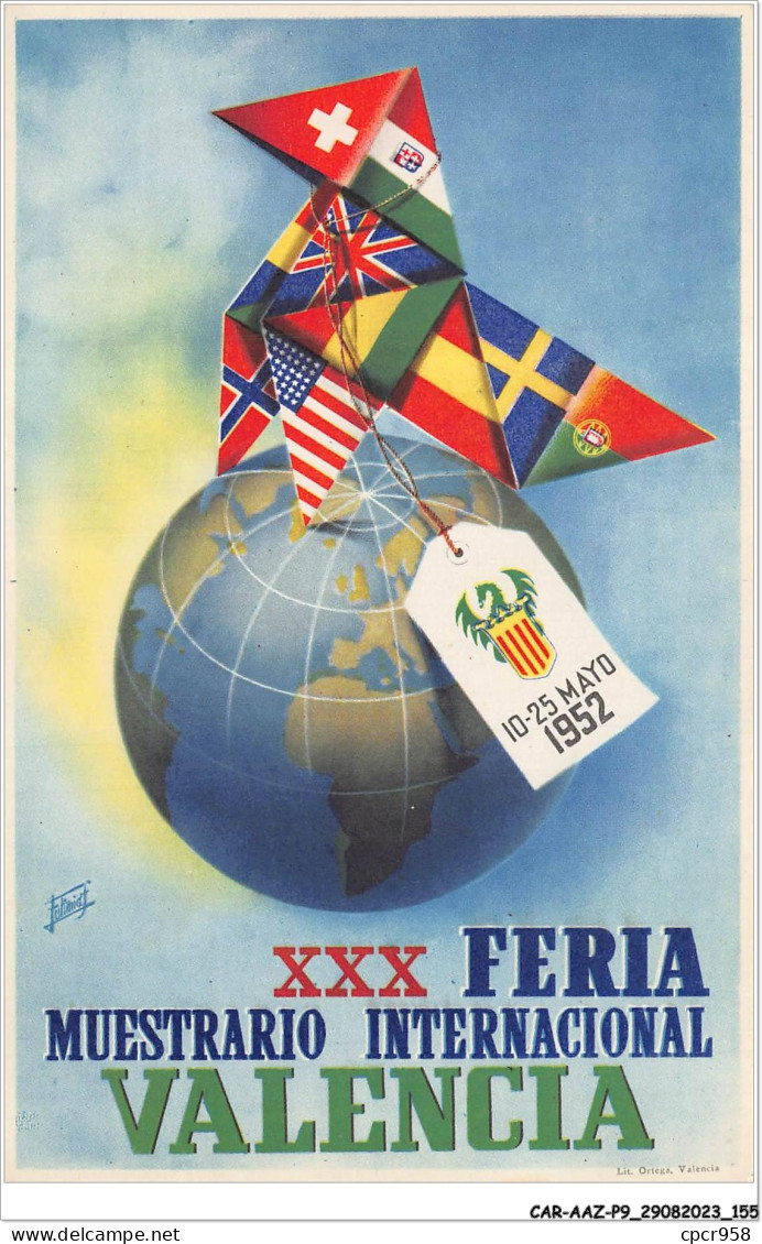 CAR-AAZP9-0707 - PUBLICITE - XXX Feria Muestrario Internacional - Valencia 1952 - Werbepostkarten