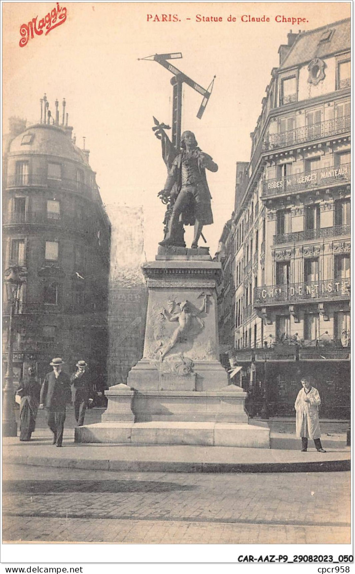 CAR-AAZP9-0654 - PUBLICITE - Paris - La Statue De Claude Chappe  - Werbepostkarten